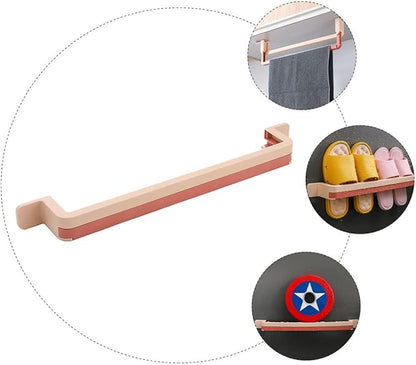 Wall Mounted Bathroom Storage Rack Slippers Organizer Punch-free Pink and Red Hanging Shoe Holder for Bathroom Space Saving