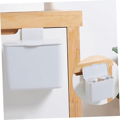 Cute Bathroom Organizer Box Plastic Cosmetic Storage Container Lid Multi-purpose Desk Accessory