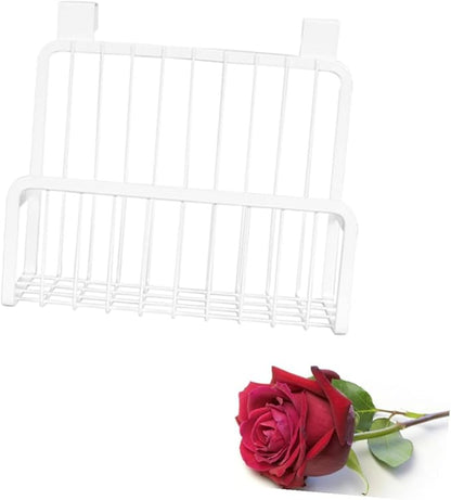 ULTECHNOVO Over the Cabinet Door Basket Nail Hanging Storage Rack for Kitchen Bathroom Strong Capacity Organizer for Condiments Versatile Use Cupboards Wardrobe Doors