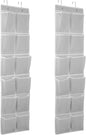 GOMAJI 2PK Over the Door 12 Pocket Hanging Shoe Organizer