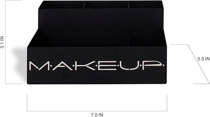 GEGUTON Makeup Organizer Box - Organization Display for Makeups, Cosmetics Steel Storage Set for Vanity, Birthday Gifts for Mom, Women & Girls, Gift for Her - Beauty Collection - Black