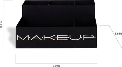 GEGUTON Makeup Organizer Box - Organization Display for Makeups, Cosmetics Steel Storage Set for Vanity, Birthday Gifts for Mom, Women & Girls, Gift for Her - Beauty Collection - Black