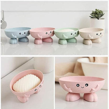 Soap Holder, Cute Soap Dish, Creative Lovely Bar Soap Tray Counter for Shower Bathroom Kitchen Countertop - Pink