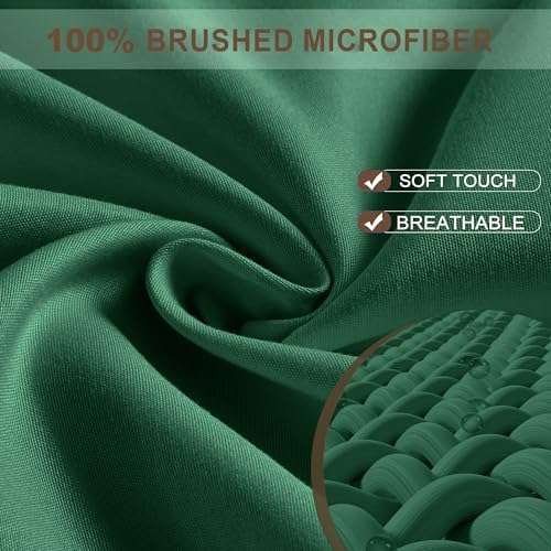 FreshCulture Queen Fitted Sheet Only - Hotel Quality Ultra Soft & Breathable Brushed Microfiber Fitted Sheet with 21 Inch Deep Pockets - Fits Queen Size Bed (Dark Green) - Image 2