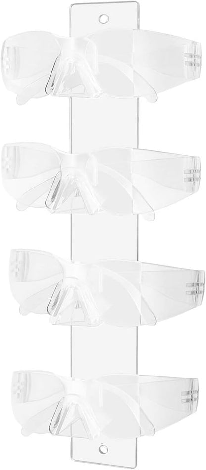 Marketing Holders 12 Pack Glasses Holder Holds 4 Pair Clear Acrylic Wall Mount with Hanging Hardware Retail Stores Eyeglasses Storage Sunglasses Organizer Bifocal Display Space Saver