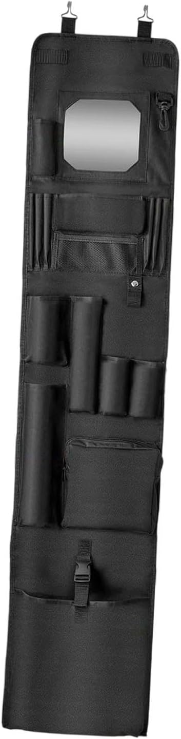 Organizer, Closet Hanging Bag, Lightweight,with Acrylic Soft Mirror Multi Pockets for Garage Office