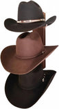 American Made 3 Hat Cowboy Hat Rack – Crown Up Wall Mounted Hat Holder Rust Steel