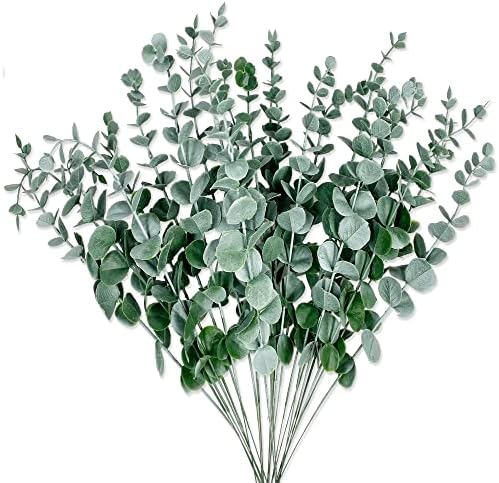24 Pieces Artificial Eucalyptus Stem Faux Eucalyptus Decor Artificial Green Branches Leaves - for Wedding Floral Arrangements Home Decor by Unknown