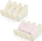 Cunhill 2 Pieces Silicone Soap Dish Self Draining Soap Dish Shower Waterfall Bar Soap Holder Tray with Drain Soap Saver for Kitchen Bathroom Accessories (Cream White)