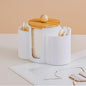 3-in-1 Q-Tip Holder for Bathroom – Premium Vanity Organizer Canister with Dustproof Lid for Cotton Swabs, Balls and Pads, Countertop Storage Container（White）