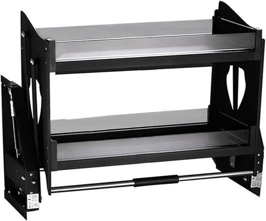 Inside Cabinet Door Organizer,Double-layer Adjustable Pull-down Shelf,Freeing Up Countertop Space,for Bar Coffee Pantry(850mm)