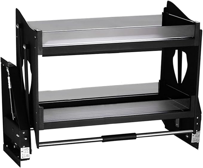 Inside Cabinet Door Organizer,Double-layer Adjustable Pull-down Shelf,Freeing Up Countertop Space,for Bar Coffee Pantry(650mm)