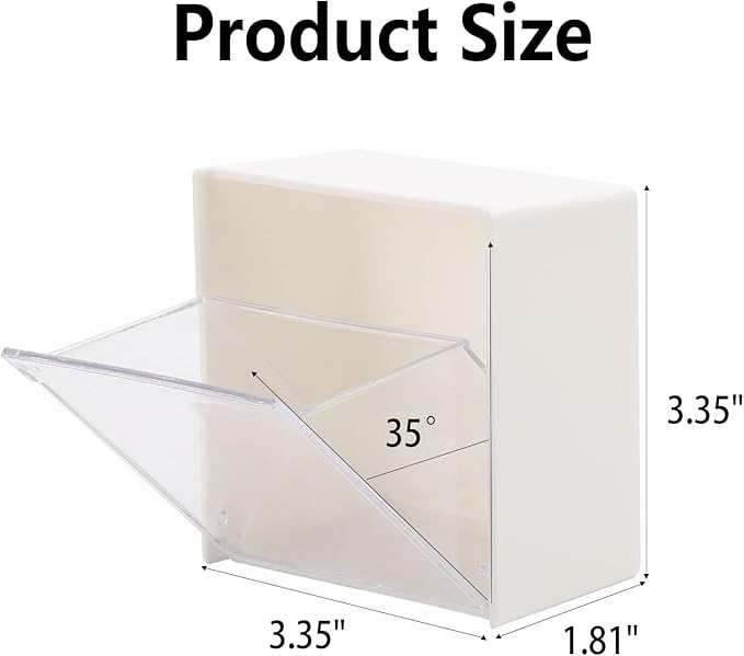 Tecbeauty 4PCS Cotton Pads Holder Dispenser, Wall Mounted Cotton Ball Organizers and Storage Box Rounds Jar Containers for Cotton Ball, Floss, Hairpin, Rubber Band, Clip（3.35in x1.8in x3.35in）