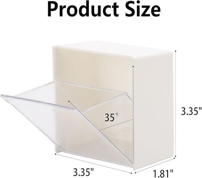 Tecbeauty 2PCS Cotton Pads Holder Dispenser, Wall Mounted Cotton Ball Organizers and Storage Box Rounds Jar Containers for Cotton Ball, Floss, Hairpin, Rubber Band, Clip（3.35in x1.8in x3.35in）