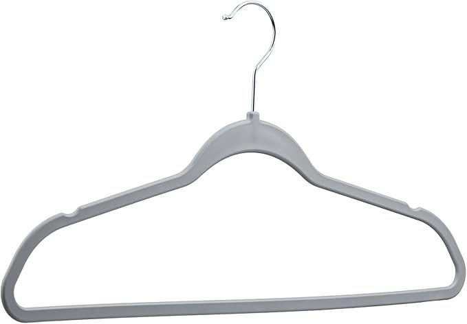 DEILSY™ Gray Hangers 50 Pack - Non Velvet Slim Hangers - Durable Hanger Space Saver for Closet Organization, Shirts, Dresses, Jackets, Pants, Adult Clothes Storage Solution