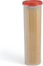 Tall Clear Spaghetti Pasta Container Storage With Lid.Multi-Purpose Kitchen Pantry Organization And Food Storage For Noodles Beans Straws - Airtight Leakproof Spaghetti Keeper BPA Free 37 oz.