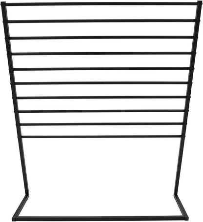 Scarf Display Stand, 10 Tier Metal Scarf Holder Organizer, Scarf Hanger Scarf Holder Scarf Organizer Belt Organizer Pants Rack Scarf Rack for Commercial Clothing Retail Store (Black, 120cm)