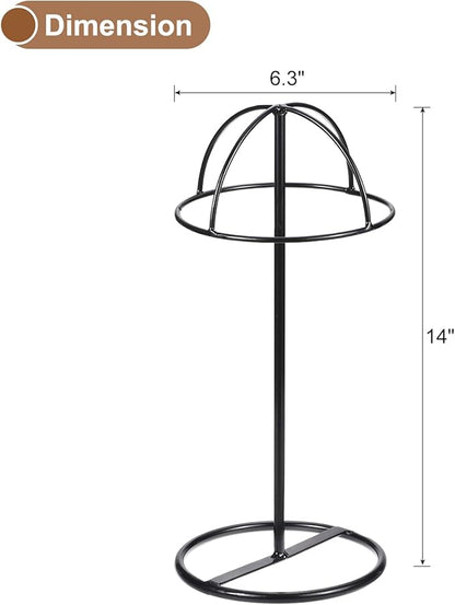 uxcell Metal Hat Display Stand 2 Pack Tabletop Hat and Wig Rack Holder Freestanding for Baseball Cap, Fedora Hat, Cowboy Hat - Black, 14 Inch