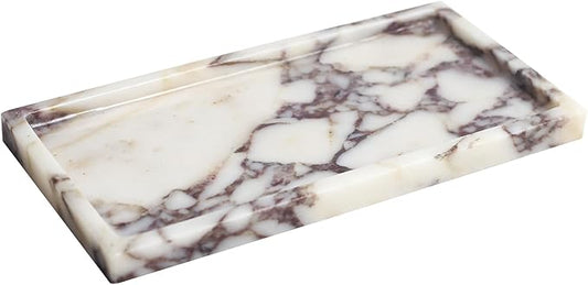 100% Natural Luxury Calaccata Viola Marble Small Hand Towel Tray Holder Organizer, Makeup Bathroom Holder