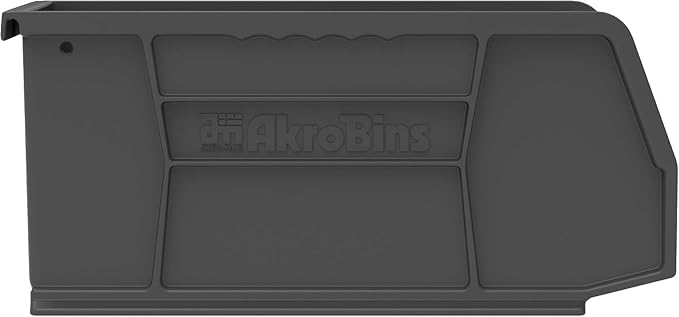 Akro-Mils 30230 AkroBins Plastic Storage Bins, Space-Saving Stackable Bins for Garage, Pantry, Craft Organization, 11" x 5" x 5", Black, 12-Pack