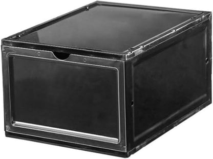 Alipis Thick Plastic Folding Clamshell Magnetic Basketball Shoe Box Sturdy Storage Box for Entryway