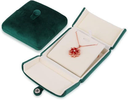 Velvet Jewelry Box Pedant Boxes Jewellry Organizers Jewelry Case for Birthday Engagement Wedding Anniversary (Large Pendant Box)