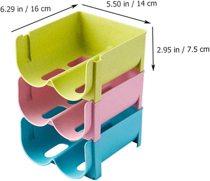 Cabilock 3pcs Stackable Refrigerator Drink Organizer Beer Can Storage Box for Kitchen