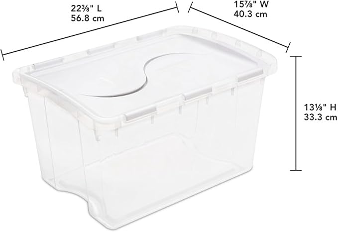 Sterilite 12 Pack Hinged Lid Storage Box, Stackable Organizing Container Bins, 4 Quart, Clear