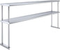 72" x 12" NSF Stainless Steel Double Overshelf | 18-Gauge Heavy-Duty | Includes Brackets