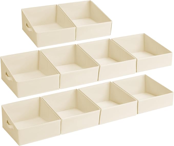 DIMJ Closet Storage Bins - Fabric Storage Baskets for Shelves, Collapsible Closet Organizers and Storage with Handles, Trapezoid Shelf Organization Storage Cubes for Purse, Toys, Books, Towel, Socks