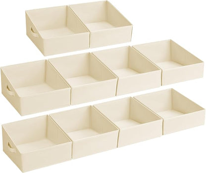 DIMJ Closet Storage Bins - Fabric Storage Baskets for Shelves, Collapsible Closet Organizers and Storage with Handles, Trapezoid Shelf Organization Storage Cubes for Purse, Toys, Books, Towel, Socks