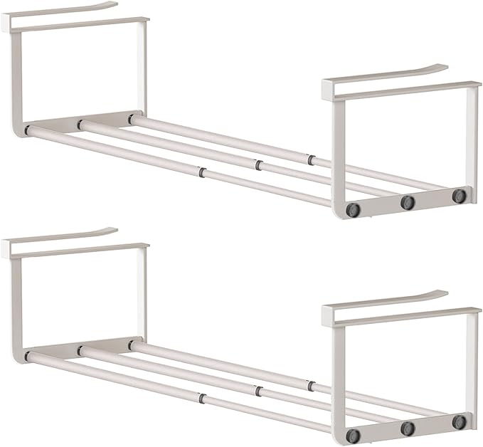 2-Pack Expandable Shoe Rack & Hanging Shoe Organizer, Adjustable Under Shelf Storage for Closet, 16.5"-31.5" Space Saving Rack for Closet Pantry Laundry Room