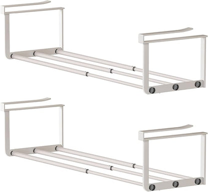 2-Pack Expandable Shoe Rack & Hanging Shoe Organizer, Adjustable Under Shelf Storage for Closet, 16.5"-31.5" Space Saving Rack for Closet Pantry Laundry Room
