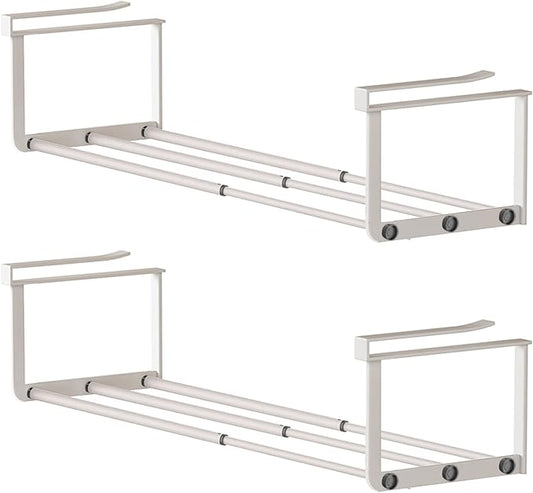 2-Pack Expandable Shoe Rack & Hanging Shoe Organizer, Adjustable Under Shelf Storage for Closet, 16.5"-31.5" Space Saving Rack for Closet Pantry Laundry Room