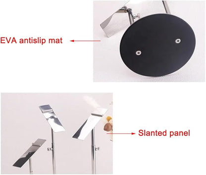 Shoe Display Stand for Retail Store Stainless Steel Height Adjustable Countertop Double-Headed High Heel Shoe Display Risers Stand Rack for Vendors Photos