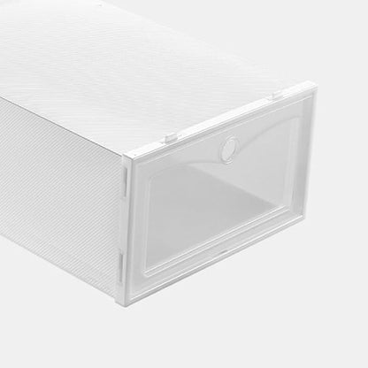Thickened Shoe Storage Box with Flip Lid, White 33x23x13cm, 6pcs Moisture-proof and Dustproof Shoe Organizer for Closet and Home Storage