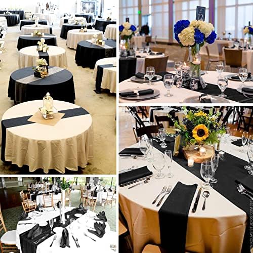 10-Pack Black 12 x 108 inches Long Premium Satin Table Runner - Image 7