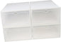 4pcs Thickened Transparent Plastic Shoe Holder Boxes Stackable Dustproof Storage Cases for Home Space-saving Organizer with Compact and Strong Load Capacity