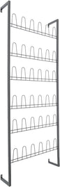 Wall Mounted Metal Shoe Rack Organizer, 6-Tier Iron Hanging Shoe Storage, Shoe Shelf Holds 18 Pairs of Shoes, Shoe Storage Rack for Entryway, Bedroom, Closet, Garage (Black, 6-Tier)