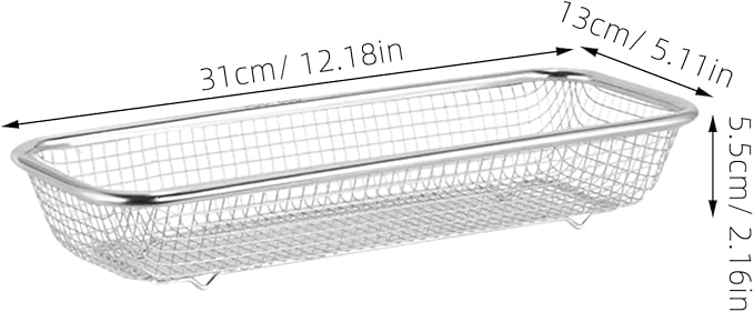 Cabilock Dishwasher Silverware Basket Small Storage Holder for Utensils and Chopsticks 12.20X5.11X2.16 Inch Rustproof Metal Kitchen Organizer Set of 2