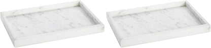 Juvale Large Marble Vanity Tray - Jewelry & Cosmetic Organizer with Drawer Organizer - Bathroom Display with Soap Tray - Home Accent Piece with Marble Decor - 11.7 x 7.7 x 1.1 in White (Pack of 2)