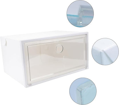 PRETYZOOM 1pc Plastic Shoes Storage Box Side Opening to Clean Organizer for Sneakers Stackable Design for Home Shoe Storage