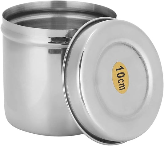 Atyhao Stainless Steel Cotton Ball Canister Jar Organizer with Lid for Bathroom Vanity Storage, Professional Use