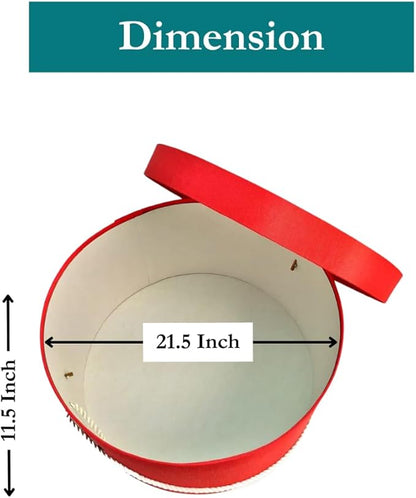 Sarah's Hat Boxes Classic Coral Hat Box – 21.5" x 11.5" (Dia. x Ht.) Handmade in USA – Odorless Non-Toxic Adhesive, Cording Handle – Premium Storage for Hats & Accessories