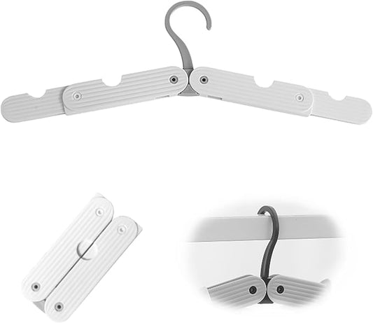 Foldable Travel Hangers, ABS Plastic, Expandable 10-15 Inch, Heavy Duty Clothes Hangers with Space Saving Design for Business Trips (White)