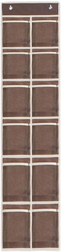 ZXD ZHEXUNDIAN 24 Pocket Over The Door Shoe Organizer Rack Hanging Storage Save Closet and Door Space (Color : Coffee)