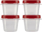 Food Storage Containers, Half Cup Food Storage Containers, 9 Peice Set, Easy Find Lids, 4 Containers, 4 Lids Chalk Pen And Chalk Labels