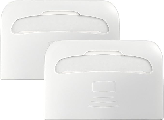 Commercial Toilet Seat Cover Dispenser Wall Mount (2-Pack), White Half-Fold Toilet Seat Cover Holder for Bathroom/Restroom