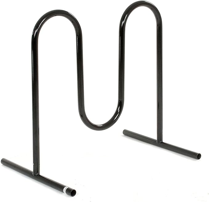 Global Industrial 41" L Wave Bike Rack, Free Standing, 5-Bike Capacity, Powder Coated Steel, Black, Commercial Bike Rack for Stores, Parks, Schools and More