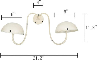 Owlgift Modern Metal Wall Mounted Entryway Retail Hat Rack/Wig Display Stand w/ 2 Circular Hat Hooks, White